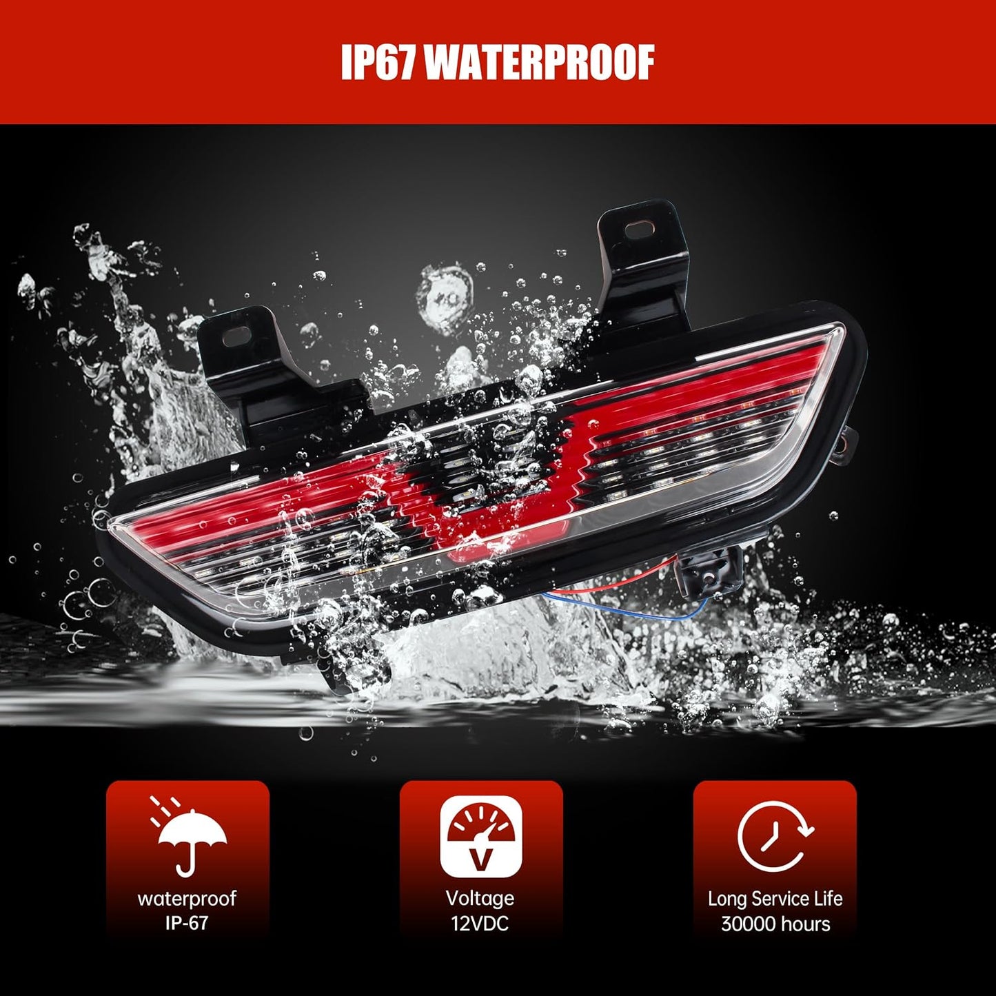 Luz parachoques trasero Ford Mustang LED roja 1PCS