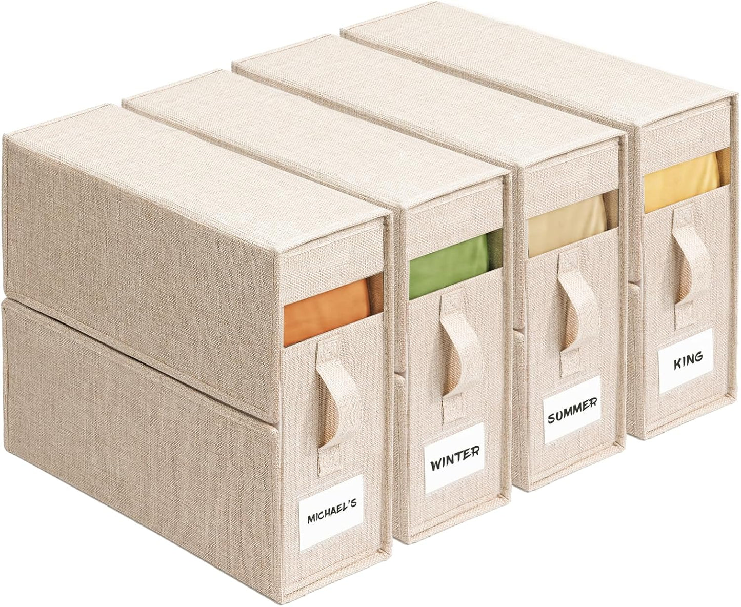 4 Organiz. sábanas King/Queen plegable beige