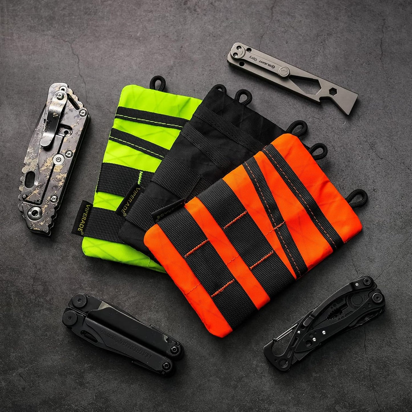Bolsa herramientas con 4 bolsillos nylon cinturón EDC