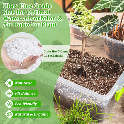 Perlita hortícola orgánica 10qt para plantas interior