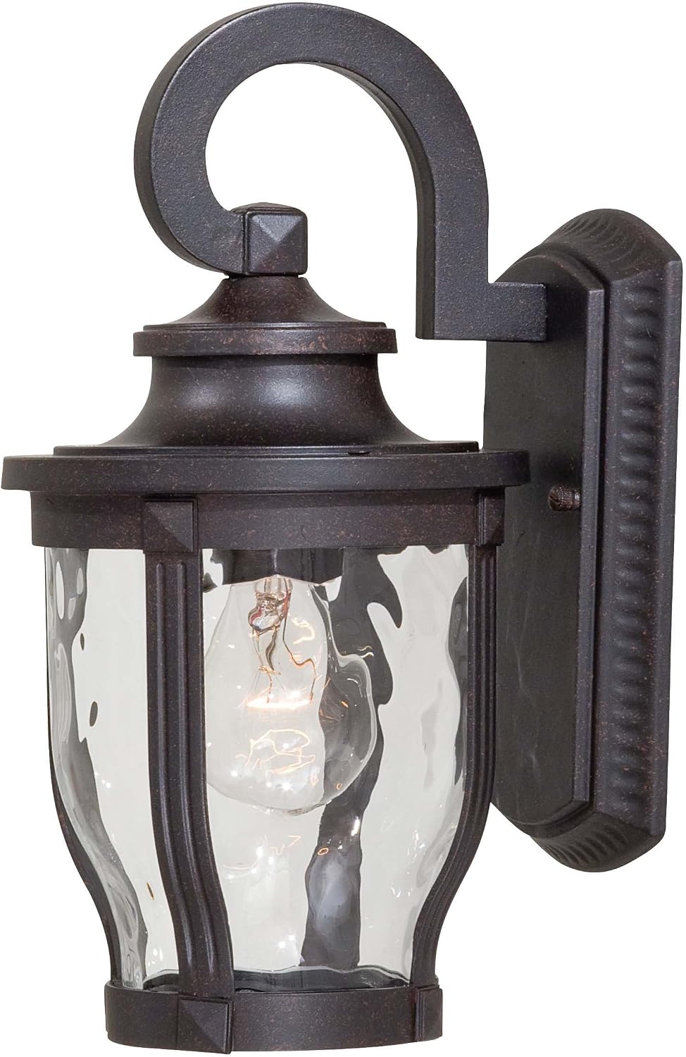 Soporte pared exterior con 1 luz acabado bronce