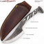 Cuchillo acero carbono forjado a mano con funda cuero