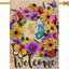 Corona flores bienvenida hogar jardín 28x40pulg