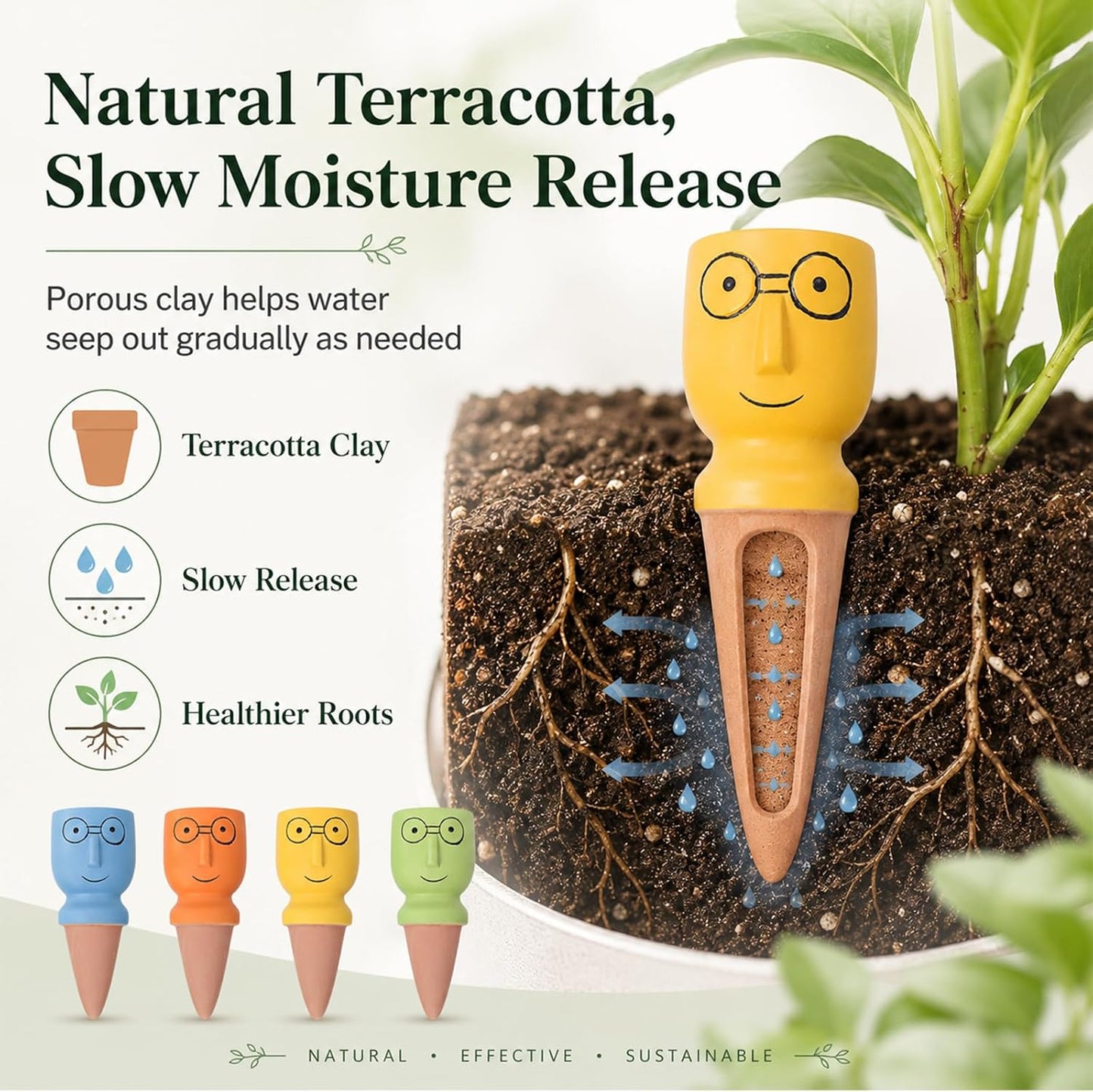 Picos riego automático terracota set 4 para plantas
