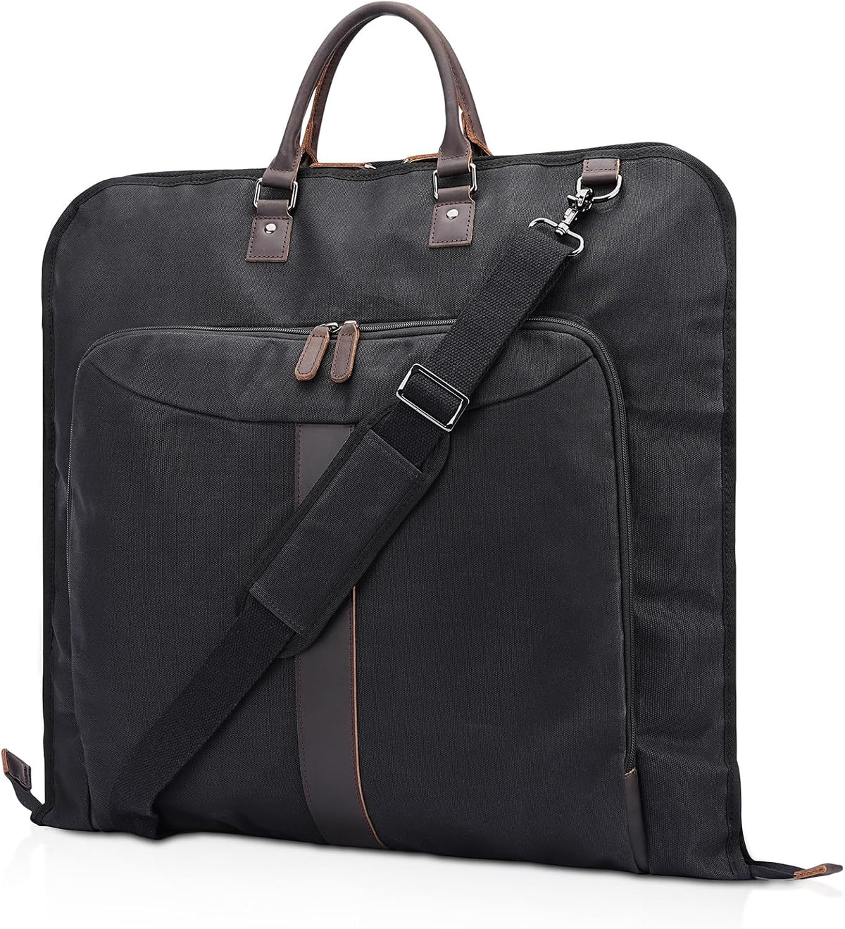 Bolsa mano lona encerada ribete cuero viaje plegable