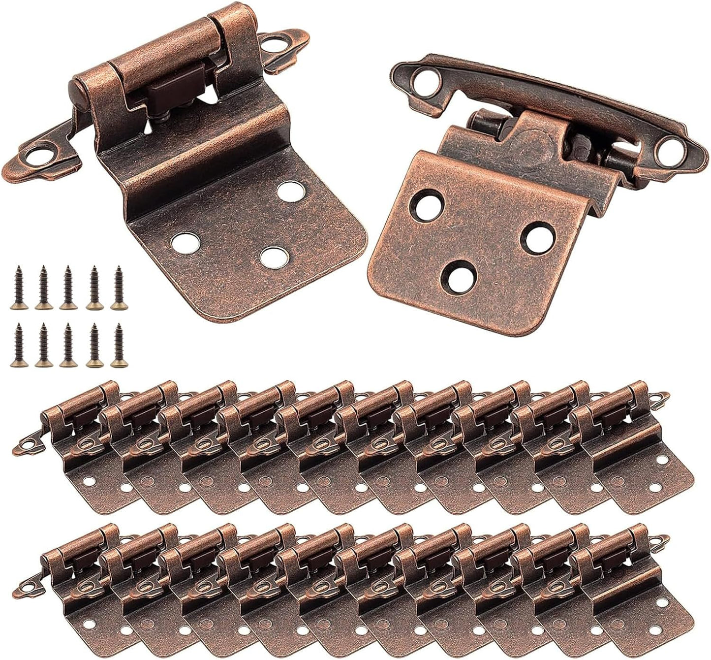 Bisagras empotradas bronce 3/8 pack 50 cierre auto cocina
