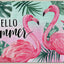 Tapete decorativo puerta flamenco hojas palma antiderrap