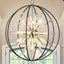 Candelabro moderno negro 10 luces cristal para comedor