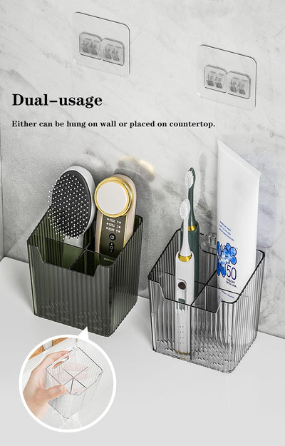 2 Cubos Organizadores Soporte Cepillos Dientes Pared
