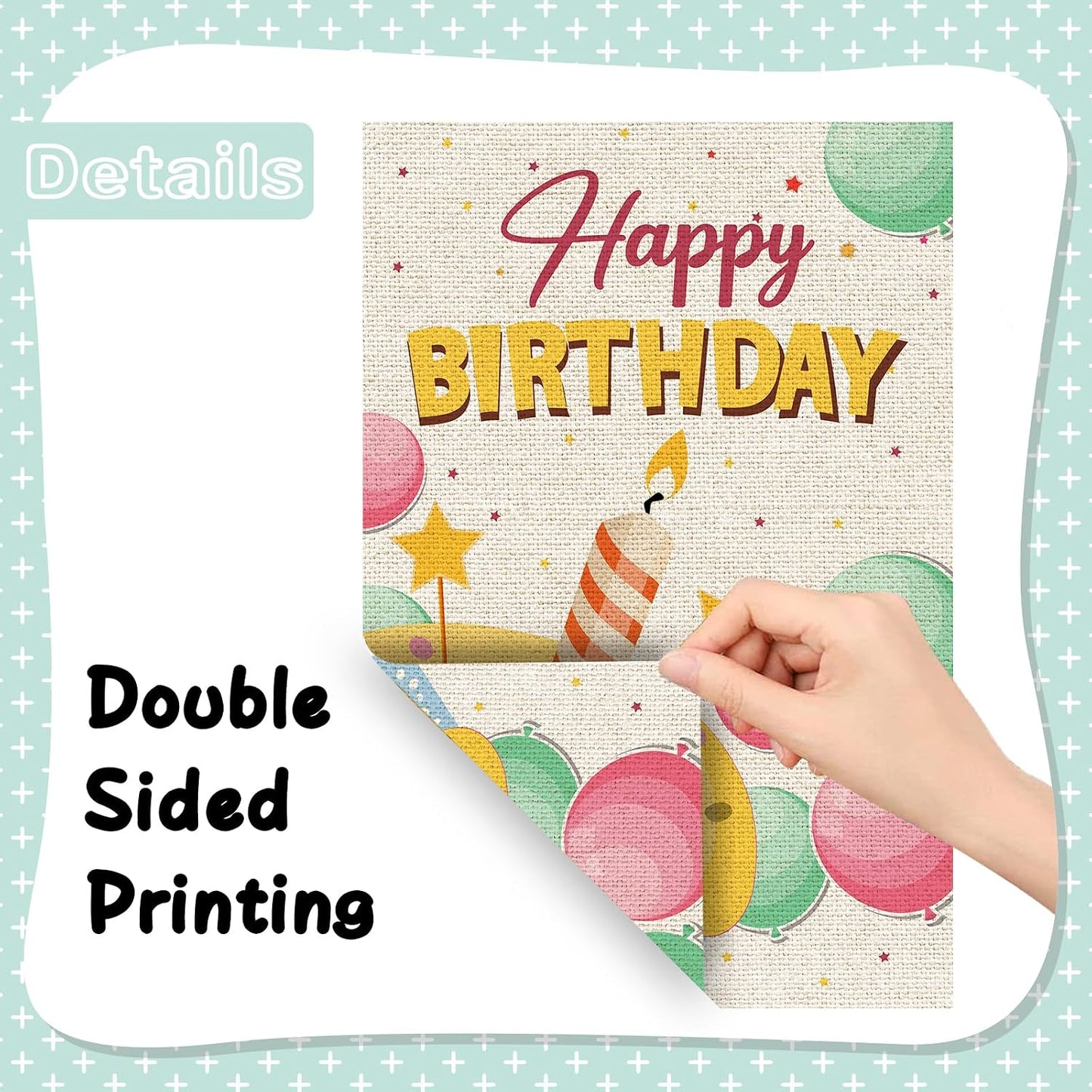 Bandera jardín feliz cumpleaños niños doble cara