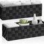 Cestas almacenamiento tejidas con tapas 13qt 2uds negro