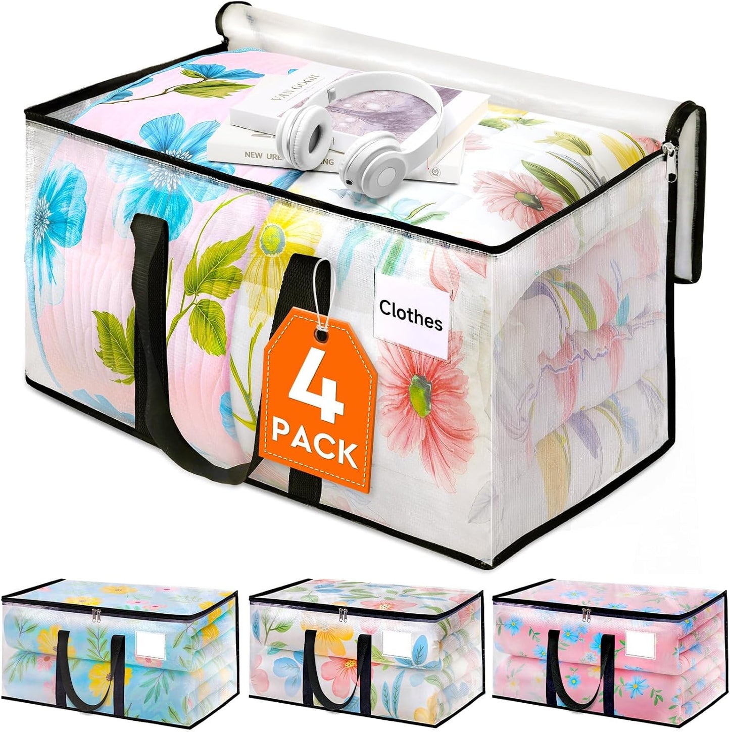Bolsas mudanza transparentes resistentes 4 pzas