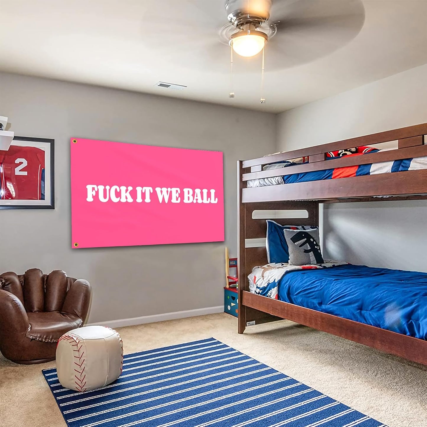 Bandera rosa 3x5ft para dormitorio y man cave decoración