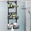 Organiz. ducha ajustable 3 niveles negro ventosa ganchos