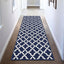 Alfombra Pasillo 2x6ft Antiderrap Geométrico Azul Lavable