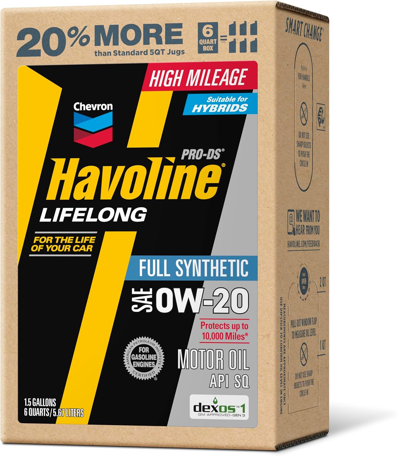 Aceite motor 0W-20 sintético 6qt pack 1