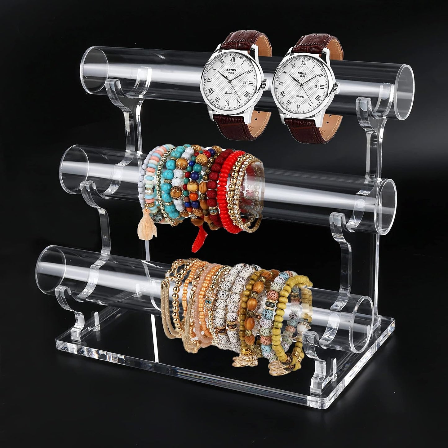 Organiz. joyas 3 niveles soporte acrílico