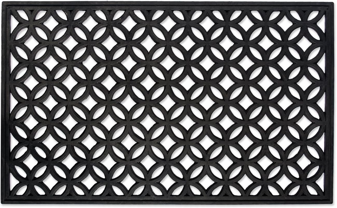 Tapete goma puerta todo clima 18x30" celosía