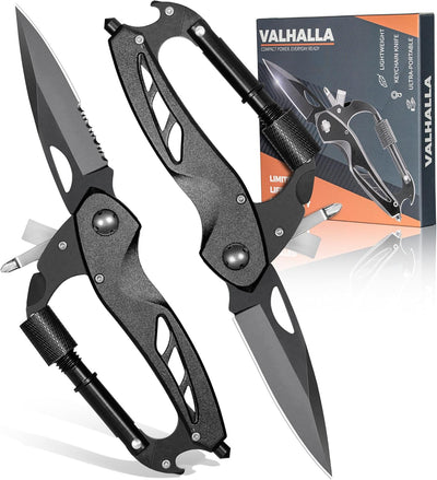 Pack 2 cuchillos bolsillo multiherramienta 6en1 EDC camping