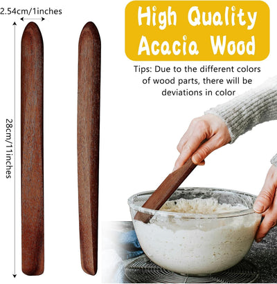 2 Pzas Herramientas Panadería Madera Acacia 11pulg