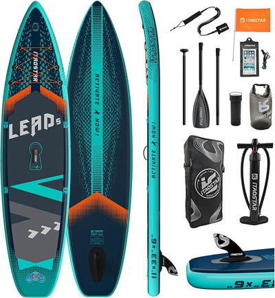 Tabla SUP inflable 12x35/11x33 con 5 aletas para jóvenes