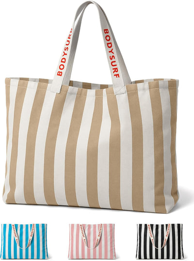 Bolso tote canvas estampado con bolsillo zip para mujer