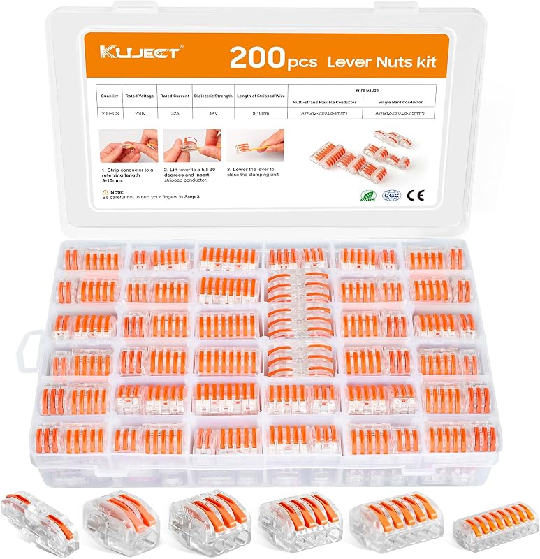 Kit 200 Conectores Palanca Alambre AWG 28-12