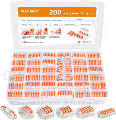 Kit 200 Conectores Palanca Alambre AWG 28-12