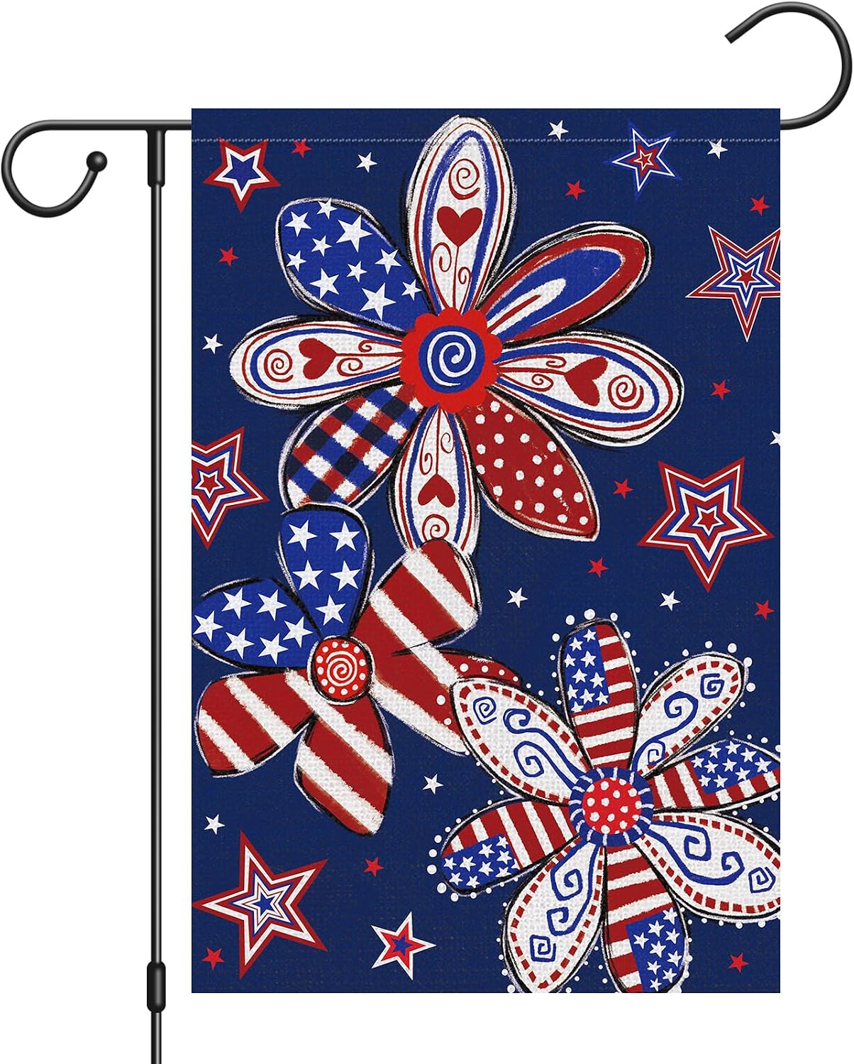 Bandera jardín 4 de Julio 12x18pulg doble cara