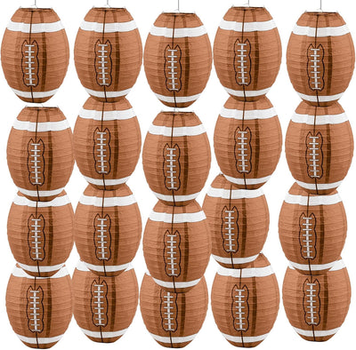 20 Faroles Papel Fútbol 12pulg para Techo Fiesta Superbowl