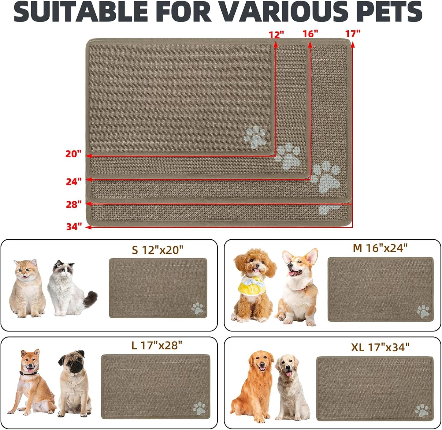 Tapete absorbente antiderrap para mascotas caqui
