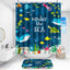 Set 4 cortinas ducha baño niños forma U con ganchos
