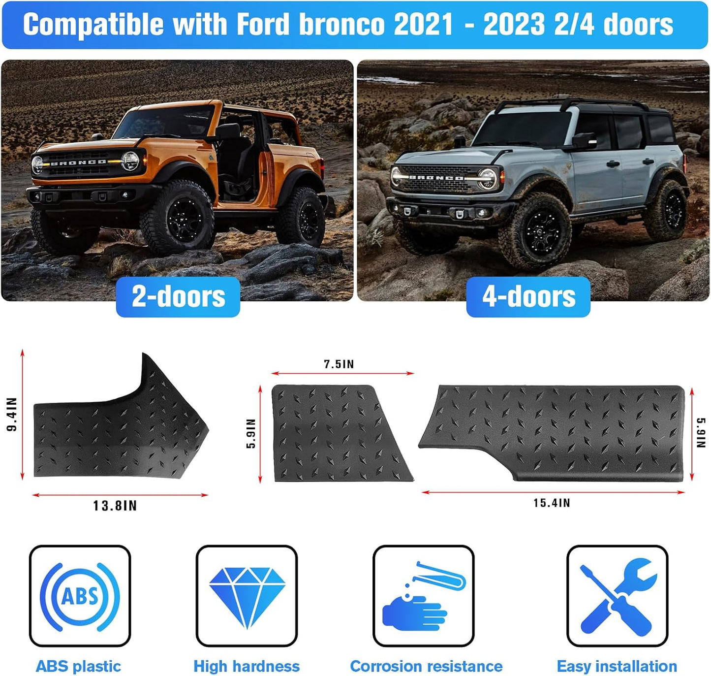 Protectores esquina Ford Bronco 4 puertas 6 negros