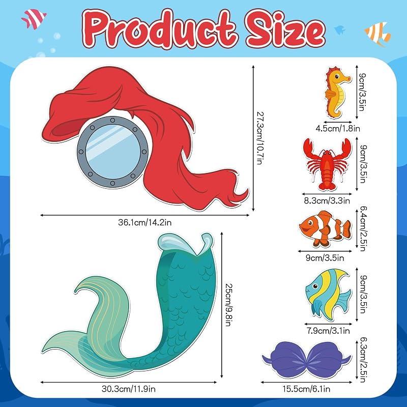 7 imanes sirena decoración puerta refrigerador verano carnaval