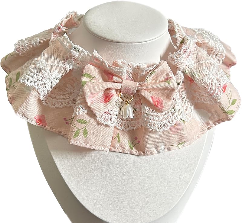 Bandana floral para mascotas con clip pelo rosa