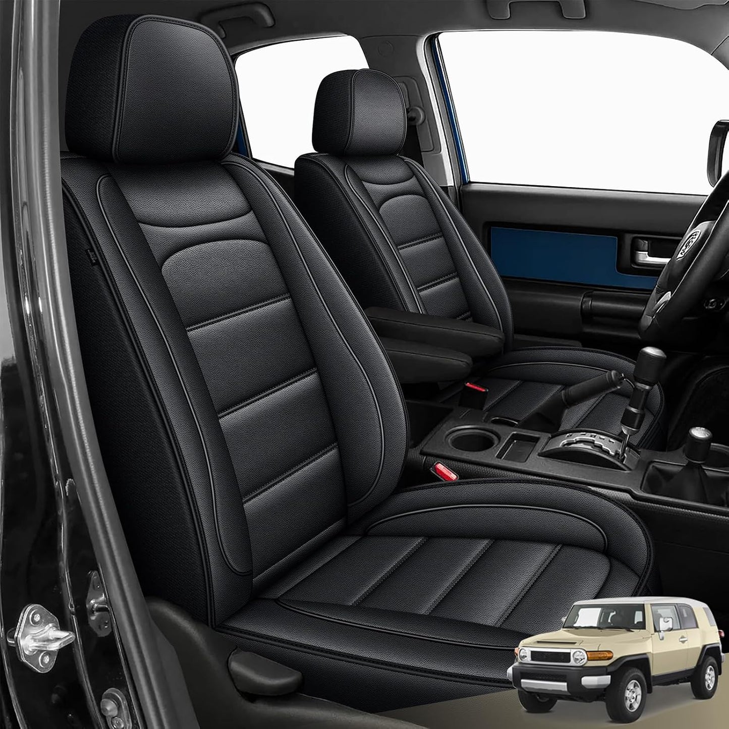 Fundas asiento Toyota FJ Cruiser 07-14 cuero con bolsillos