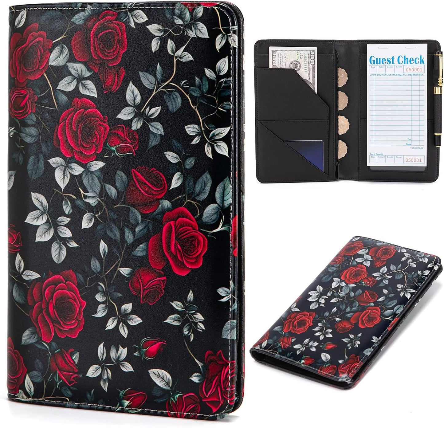 Libreta Servidor Cuero Bolsillo Cremallera Rosa
