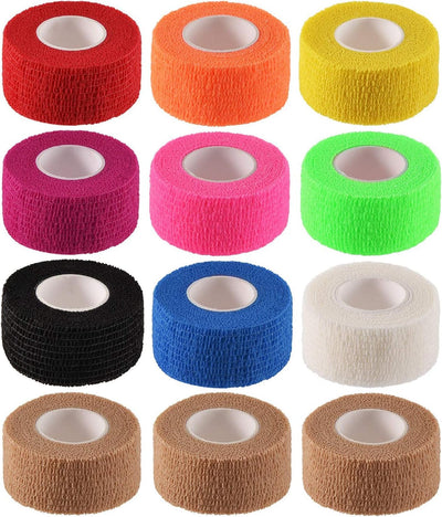 12 Cintas Autoadhesivas 1pulg x5yd 10 Colores