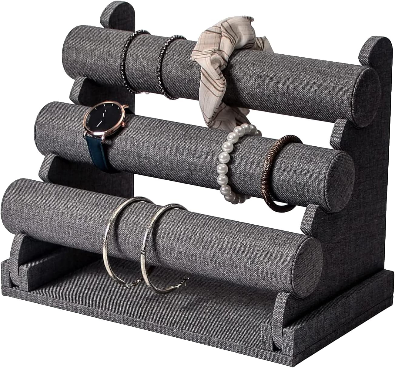 Soporte desmontable 3 niveles para pulseras y relojes lino