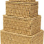 Cestas apilables tejidas con tapa set 4 colores beige