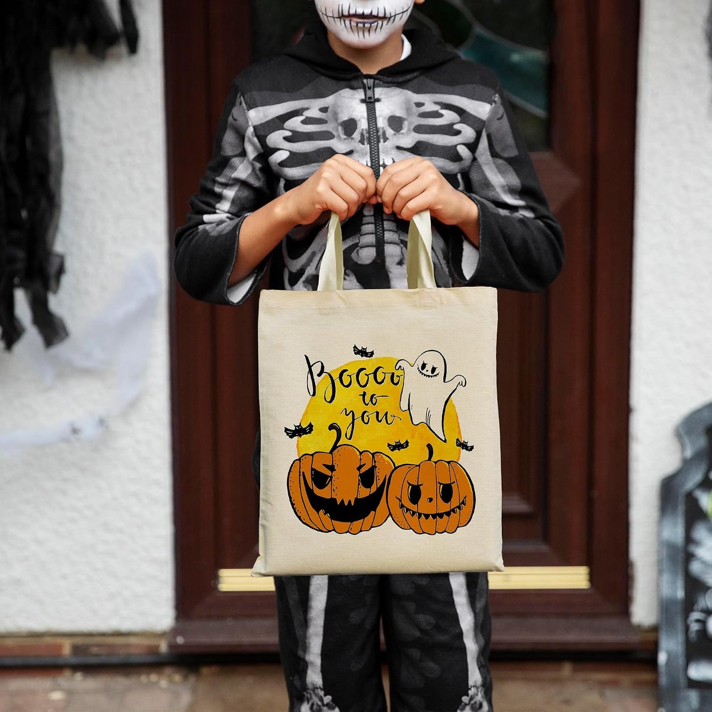 Bolsas lona Halloween reutilizables para trucos y regalos