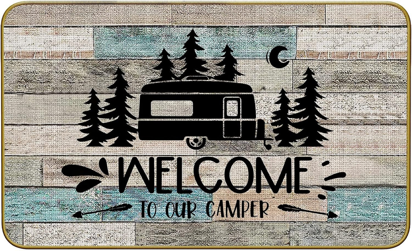 Tapete rústico Welcome to Our Camper 30x17"