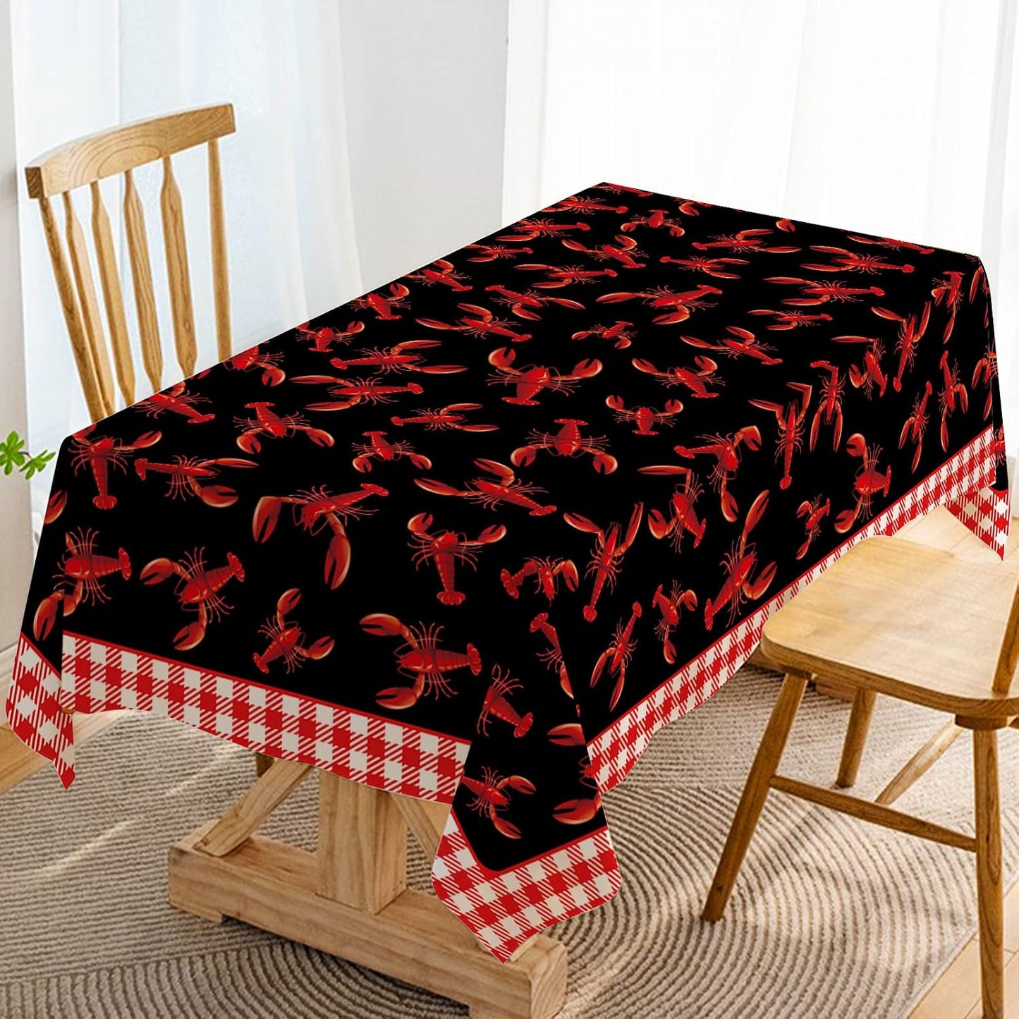 Mantel cuadros rojo y blanco para fiestas