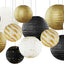 Faroles papel negros dorados decoración Gatsby 12 linternas