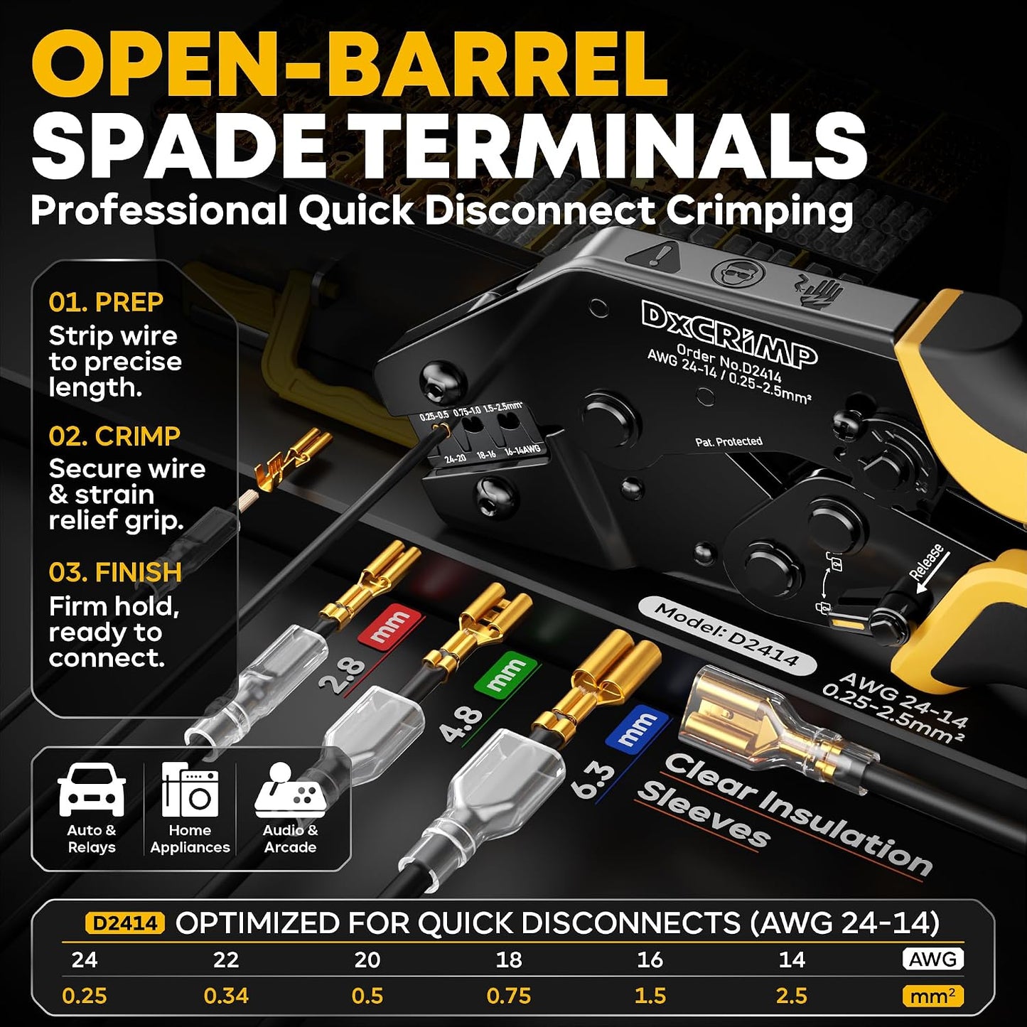 Kit herramientas crimpadora 21 tipos conectores 2.8-6.3mm