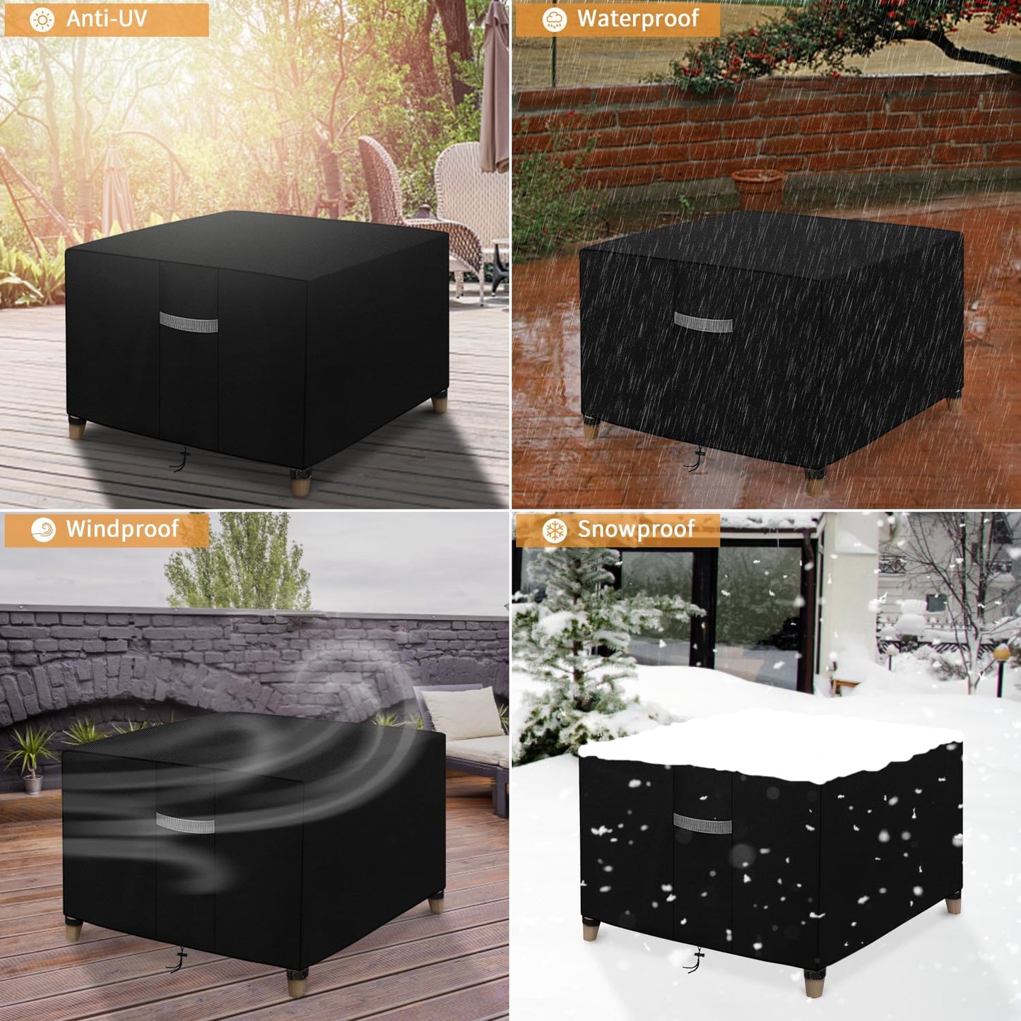 Fundas otomanas exteriores impermeables 28x28x17"