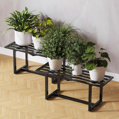 2 Soportes Metal Moderno Capacidad 330lb Negro