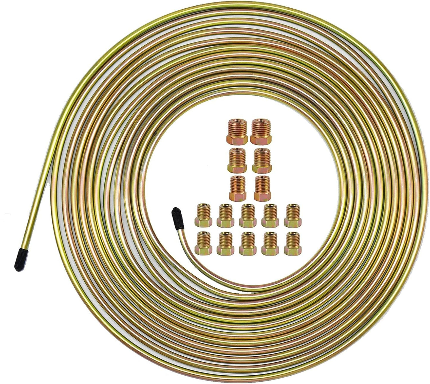 Kit tubos freno 3/16x25pulg acero galv 25pies 16 accesorios