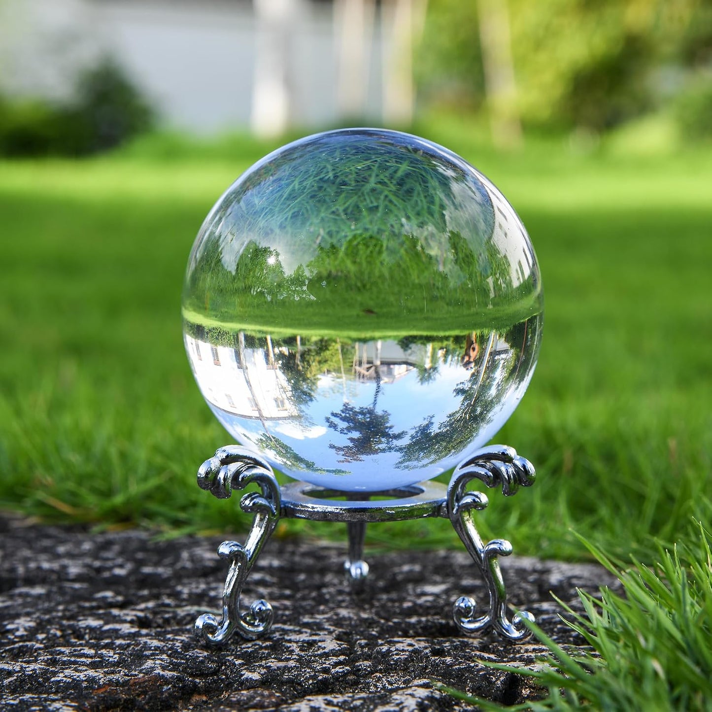 Bola cristal transparente 2.362pulg con soporte para tomas mágicas