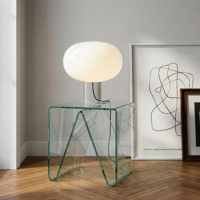 Lámpara mesa LED moderna 11pulg vidrio esmerilado ovalado
